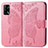 Leather Case Stands Butterfly Flip Cover Holder for Oppo A74 4G Hot Pink