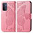 Leather Case Stands Butterfly Flip Cover Holder for Oppo A74 5G Hot Pink