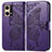 Leather Case Stands Butterfly Flip Cover Holder for Oppo F21s Pro 4G Purple