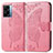 Leather Case Stands Butterfly Flip Cover Holder for Oppo K10 5G India Hot Pink