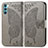 Leather Case Stands Butterfly Flip Cover Holder for Oppo K9 Pro 5G Gray