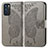 Leather Case Stands Butterfly Flip Cover Holder for Oppo Reno6 5G Gray