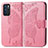 Leather Case Stands Butterfly Flip Cover Holder for Oppo Reno6 5G Hot Pink