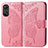 Leather Case Stands Butterfly Flip Cover Holder for Oppo Reno8 T 4G Hot Pink