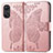 Leather Case Stands Butterfly Flip Cover Holder for Oppo Reno8 T 4G Rose Gold