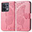 Leather Case Stands Butterfly Flip Cover Holder for Oppo Reno9 5G Hot Pink