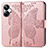 Leather Case Stands Butterfly Flip Cover Holder for Realme 10 Pro+ Plus 5G Rose Gold