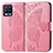 Leather Case Stands Butterfly Flip Cover Holder for Realme 8 4G Hot Pink