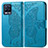 Leather Case Stands Butterfly Flip Cover Holder for Realme 8 Pro Blue