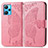 Leather Case Stands Butterfly Flip Cover Holder for Realme 9 4G Hot Pink