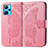 Leather Case Stands Butterfly Flip Cover Holder for Realme 9 5G Hot Pink