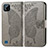 Leather Case Stands Butterfly Flip Cover Holder for Realme C11 (2021) Gray