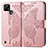 Leather Case Stands Butterfly Flip Cover Holder for Realme C21 Rose Gold