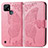 Leather Case Stands Butterfly Flip Cover Holder for Realme C25Y Hot Pink