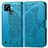 Leather Case Stands Butterfly Flip Cover Holder for Realme C25Y India Blue