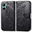 Leather Case Stands Butterfly Flip Cover Holder for Realme C33 (2023) Black