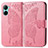 Leather Case Stands Butterfly Flip Cover Holder for Realme C33 (2023) Hot Pink