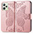 Leather Case Stands Butterfly Flip Cover Holder for Realme C35 Rose Gold