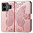 Leather Case Stands Butterfly Flip Cover Holder for Realme GT5 5G Rose Gold