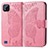 Leather Case Stands Butterfly Flip Cover Holder for Realme Narzo 50i Hot Pink