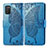 Leather Case Stands Butterfly Flip Cover Holder for Samsung Galaxy A02s Blue
