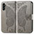 Leather Case Stands Butterfly Flip Cover Holder for Samsung Galaxy A04s Gray