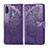Leather Case Stands Butterfly Flip Cover Holder for Samsung Galaxy A11 Purple