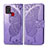 Leather Case Stands Butterfly Flip Cover Holder for Samsung Galaxy A21s Clove Purple