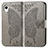 Leather Case Stands Butterfly Flip Cover Holder for Samsung Galaxy A22 5G SC-56B Gray