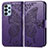 Leather Case Stands Butterfly Flip Cover Holder for Samsung Galaxy A23 4G Purple