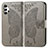 Leather Case Stands Butterfly Flip Cover Holder for Samsung Galaxy A32 4G Gray