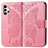 Leather Case Stands Butterfly Flip Cover Holder for Samsung Galaxy A32 4G Hot Pink