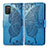 Leather Case Stands Butterfly Flip Cover Holder for Samsung Galaxy F02S SM-E025F Blue