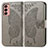 Leather Case Stands Butterfly Flip Cover Holder for Samsung Galaxy F13 4G Gray