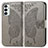 Leather Case Stands Butterfly Flip Cover Holder for Samsung Galaxy F23 5G Gray