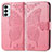 Leather Case Stands Butterfly Flip Cover Holder for Samsung Galaxy F23 5G Hot Pink