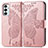 Leather Case Stands Butterfly Flip Cover Holder for Samsung Galaxy F23 5G Pink