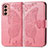 Leather Case Stands Butterfly Flip Cover Holder for Samsung Galaxy M13 4G Hot Pink