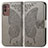 Leather Case Stands Butterfly Flip Cover Holder for Samsung Galaxy M13 5G Gray