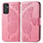 Leather Case Stands Butterfly Flip Cover Holder for Samsung Galaxy M14 5G Hot Pink