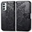 Leather Case Stands Butterfly Flip Cover Holder for Samsung Galaxy M23 5G Black