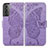 Leather Case Stands Butterfly Flip Cover Holder for Samsung Galaxy S21 5G Clove Purple