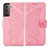Leather Case Stands Butterfly Flip Cover Holder for Samsung Galaxy S21 FE 5G Hot Pink