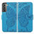 Leather Case Stands Butterfly Flip Cover Holder for Samsung Galaxy S21 Plus 5G Blue