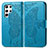 Leather Case Stands Butterfly Flip Cover Holder for Samsung Galaxy S24 Ultra 5G Blue