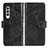 Leather Case Stands Butterfly Flip Cover Holder for Samsung Galaxy Z Fold3 5G Black