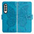 Leather Case Stands Butterfly Flip Cover Holder for Samsung Galaxy Z Fold3 5G Blue