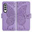 Leather Case Stands Butterfly Flip Cover Holder for Samsung Galaxy Z Fold3 5G Clove Purple