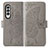 Leather Case Stands Butterfly Flip Cover Holder for Samsung Galaxy Z Fold3 5G Gray