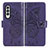 Leather Case Stands Butterfly Flip Cover Holder for Samsung Galaxy Z Fold3 5G Purple